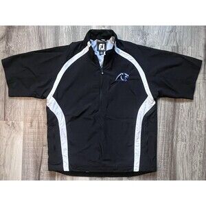 FootJoy Pullover 1/4 Zip Mens Medium Black Golf Windbreaker Short Sleeve Panther